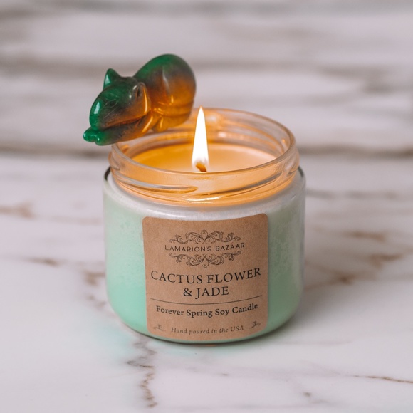 "CACTUS FLOWER & JADE" Forever Spring Fragrance - Floral Scented Soy Candle - Picture 4 of 5